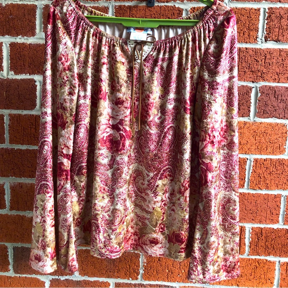 Waverly Floral Paisley Women's Top —#046 - Picture 2 of 8